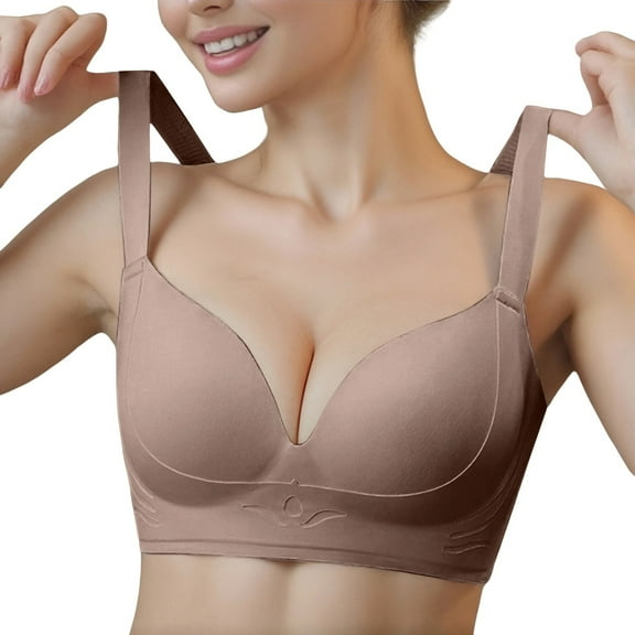 Seductiva Women Full Coverage Bra Women's Large Revealing Small Underwear Thin Anti Sagging Wireless Bra