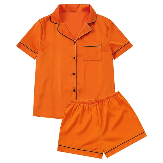 Seductiva Women Pajama Sets Satin Silk Loungewear Sets Sleepwear Womens Set Button Down Pajamas Two Piece Women Suits Sets Sleepwear Pjs Sets Lounge Set