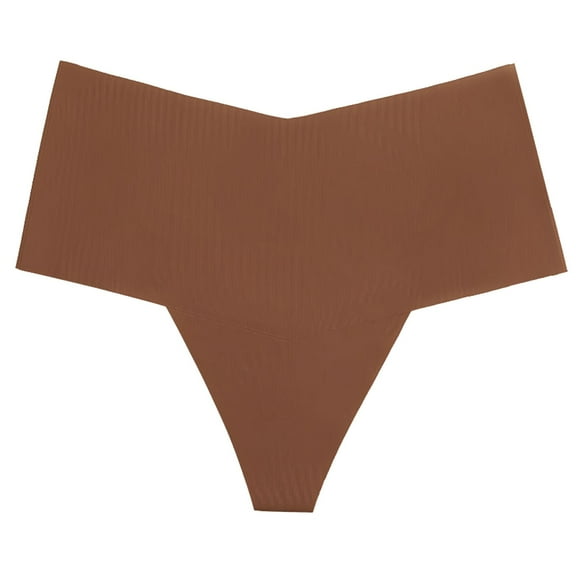 Seductiva Clothing Women Pantie Womens Seamless Ice Silk Thong Cotton Underwear Medium Waist Large Size Thong Underwear