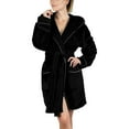 thumbnail image 1 of Seductiva Clothing Women Robes Women Winter Coat Jacket Plush Shawl Fluffy Bathrobe Home Clothes Long Sleeved Robe Hooded Soft Coat Shower Spa House Long Robe for Women, 1 of 9