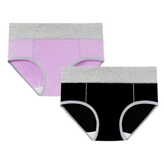 Seductiva Women Womens Underwear Cotton Hipster Panties Women's Cotton Underwear High Waist Briefs Soft Underpants Ladies Full Coverage 2 Pack Full Coverage Briefs
