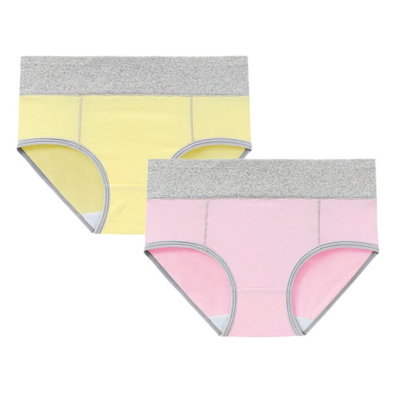 Seductiva Clothing Women Underwear Brief Women's Cotton Underwear High Waist Briefs Soft Underpants Ladies Full Coverage 2 Pack
