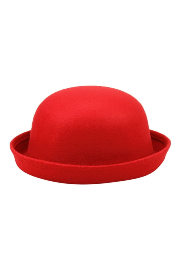Elegant Adults Solid Hat Roll Up Brim Panama Bowler Hat Bucket Hat Mens Womens Classic Wool Round Bowler Hats Cap