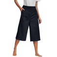 thumbnail image 1 of Seductiva Clothing Women's Casual Pants Women's Summer Pure Cotton Cropped Pants for Women In Summer Elastic High Waist Wide Leg Casual Pants, 1 of 5