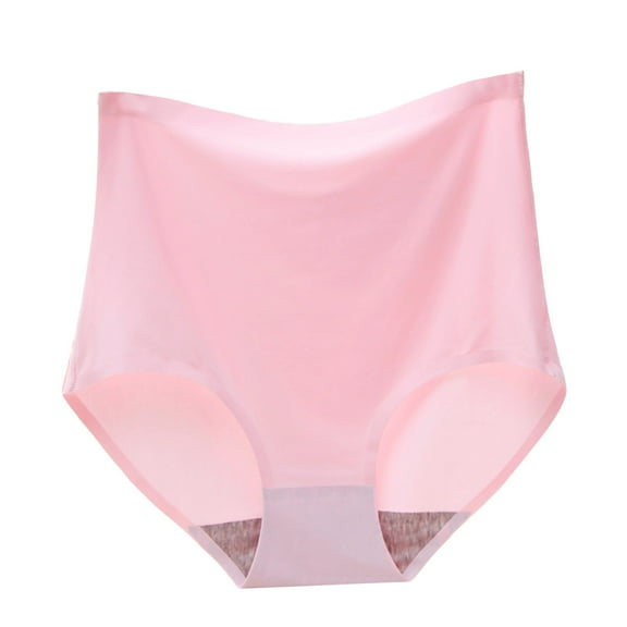 Seductiva Clothing Women's Cotton Underwear Womens Underpants Solid Color Breathable Microfiber Briefs High Waist Ice Silk Seamless Panties for Women Soft Briefs