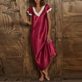 thumbnail image 1 of Seductiva Women's Nightshirt Soft Womens Short Sleeve V Neck Homewear Pajamas Long Dress Nightgowns Sleepwear Casual Print Sleepdress, 1 of 6