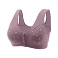 thumbnail image 1 of Seductiva Clothing Women's Smooth Cotton T-Shirt Bra Comfortable Bra for Seniors 2023 New Comfortable Front Closure Button Bra Cotton Bras for Older Women Full Coverage T-Shirt Bra, 1 of 9