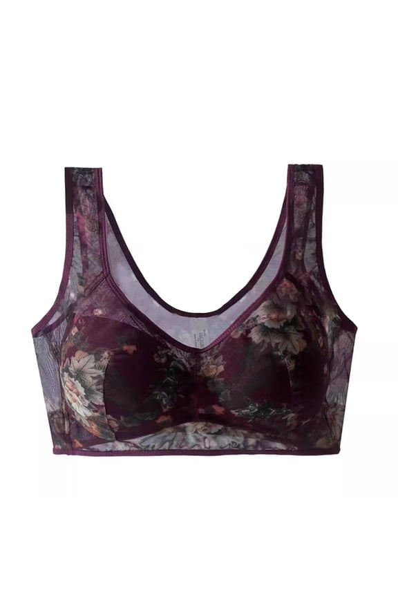 Seductiva Clothing Women's Smooth Cotton T-Shirt Bra Women's Large Size Outer Wear Lace Mesh Printed Underwear Vest Full Cup Fixed Straps Bra for Women Seamless Shapewear Bra