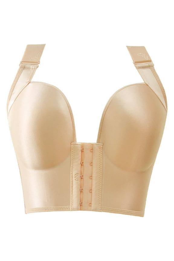 Seductiva Clothing Women's Wireless Bra Women Front Closure&Wide Straps Longline Cup Full Coverage Push Up Bra Push Up Full Coverage Comfort T-Shirt Bra