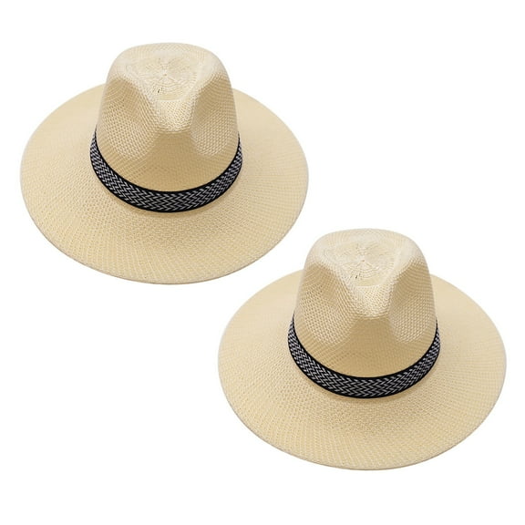 Seductiva Womens Beach Sun Hat 2 Pack Men Sun Hat Wide Brim Washable Friendly To Skin Beach Hat for Summer Travel Foldable Brim Summer UV Hat 2PC