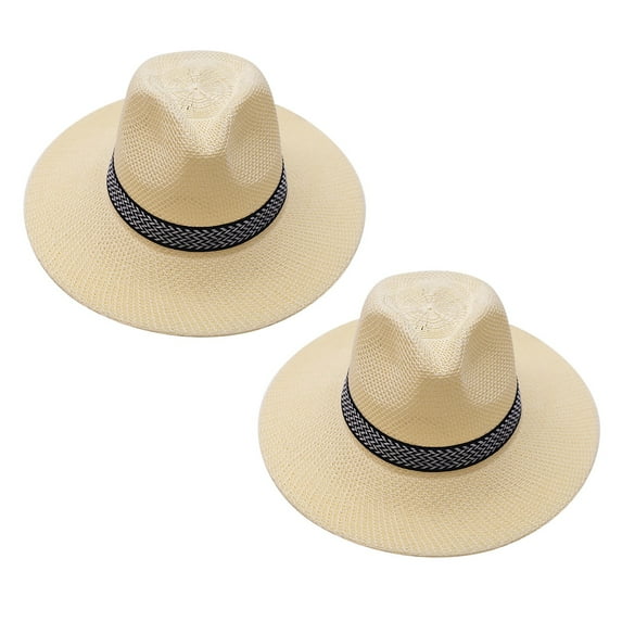 Seductiva Womens Beach Sun Hat 2 Pack Men Sun Hat Wide Brim Washable Friendly To Skin Beach Hat for Summer Travel Foldable Brim Summer UV Hat 2PC