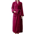 thumbnail image 1 of Seductiva Clothing Womens Plush Soft Robe Women's Double Pocket Flannel Bathrobe Soft and Warm Double Faced Velvet Bathrobe Pajamas and Home Wear Bathrobe Robe Shower Spa House Long Robe for Women, 1 of 6
