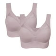 thumbnail image 1 of Seductiva Clothing Womens Seamless Wireless Supportive Bra Pack of 2 New Posture Correcting Bra Wireless Bra Breathable Comfortable Full Back Cover Plus Size Bra Full Coverage T-Shirt Bra, 1 of 6