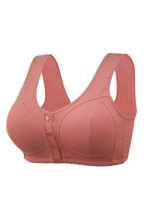 Clothing Womens Seamless Wireless Supportive Bra Women Sexy Lace Front Button Shaping Cup Adjustable Shoulder Strap Large Size Bra Full Coverage T-Shirt Bra