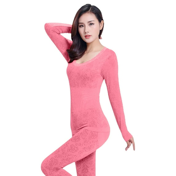 Seductiva Womens Thermal Set Womens Thermal Underwear Set Long Winter Clothes Base Layer Cuddle Top and Bottom Thermals Sets Base Layer Top & Bottom Long Johns