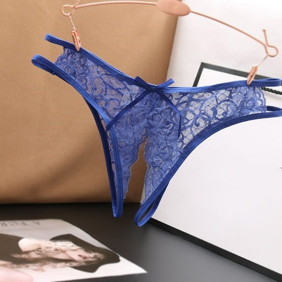 Seductiva Clothing Womens Underwear Cotton Hipster Panties Women's Lace Underpants Open Crotch Panties Low Waist Briefs Underwear Soft Strech Ladies Breathable
