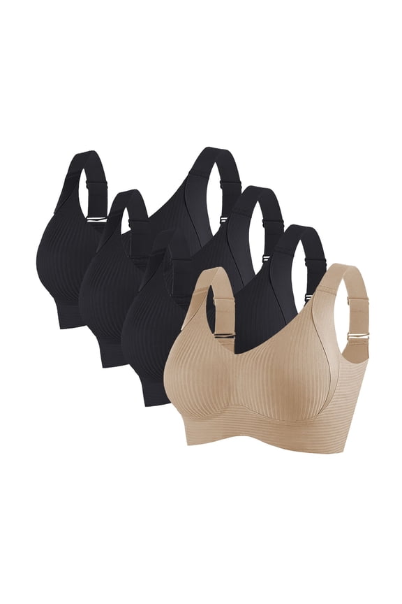 Clothing Yoga Bra for Women Thin Laceless Ring Comfortable Breathability Underwear Large Size Brater Buckle Female Bra Deep Vest Bralette Wireless Bra