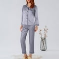 thumbnail image 1 of Seductiva Clearance women pajama sets Silk Satin Pajamas for Women Set 2 Piece Silk Pjs Long Sleeve Top Cozy Sleepwear Silky Pajamas, 1 of 9