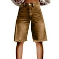 thumbnail image 1 of Seductiva Women's Casual Pants Flare Denim Shorts for Women Wide Leg Denim Shorts Woman Vintage Floral Print High Waisted Straight Pants with Pockets, 1 of 4