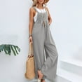 thumbnail image 1 of Seductiva Gray Women's Wide Leg Pants Women's Loose Fit Jumpsuit Overalls Lightweight Summer Romper with Adjustable Straps & Pockets, Casual Sleeveless Denim-Like Overalls for Beach, 1 of 7