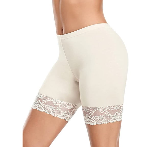 Seductiva High Waisted Lounge Women's Lace Patchwork Base Layer Breathable and Pants with Anti Exposure Three Point Pants High Waisted Yoga Running Gym 1PC