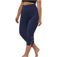 thumbnail image 1 of Seductiva Leggings for Women Crop Trouser for Women Quarter Pants 2025 High Waisted Hollow Yoga Quarter Pants Comfortable Solid Color Buttoned Soft Casual Pajama Pants Leggings, 1 of 4