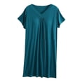 thumbnail image 1 of Seductiva Nightgowns for Women Summer Women's Plain Sleepwear Nightdress Thin Short Sleeve Sleepwear Loose Plus Size Pleated Night Dress Lightweight Sleep Shirt 1PC, 1 of 4