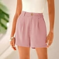 thumbnail image 1 of Seductiva Pink Clothing Women's Casual Shorts Womens Summer High Waist Shorts Zippered Wrap Hem Wide Leg Shorts Relaxed Fit Casual, 1 of 6