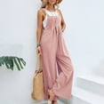 thumbnail image 1 of Seductiva Pink Women's Wide Leg Pants Women's Loose Fit Jumpsuit Overalls Lightweight Summer Romper with Adjustable Straps & Pockets, Casual Sleeveless Denim-Like Overalls for Beach, 1 of 7