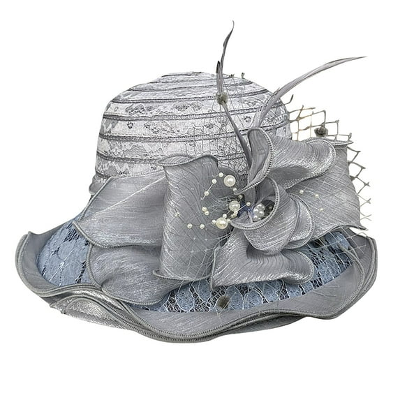 Seductiva Bucket Hats Dress Hat for Women Black Fascinators Bridal Tea Party Wedding Hat Wide Brim