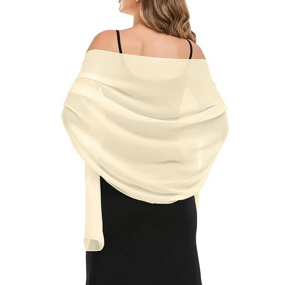 Seductiva Women's Neckerchief Shawls and for Evening Dresses Chiffon Women Elegant Soft Silky Wedding Bridal Scarf A Shawl 1PC