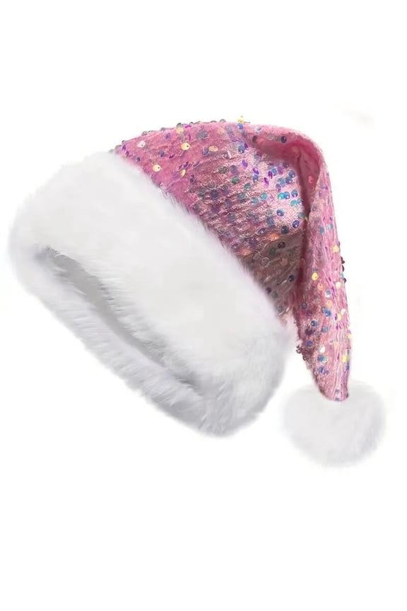 Seductiva Santa Hats Christmas Hats Christmas Berets Christmas Hat Personalized Sequin Santa Hat Halloween&New Year Festive Christmas Headwear One Size