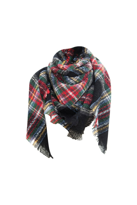 Seductiva Scarf Women Fall Winter Scarf Classic Tassel Plaid Scarf Warm Soft Large Blanket Wrap Shawl Scarves