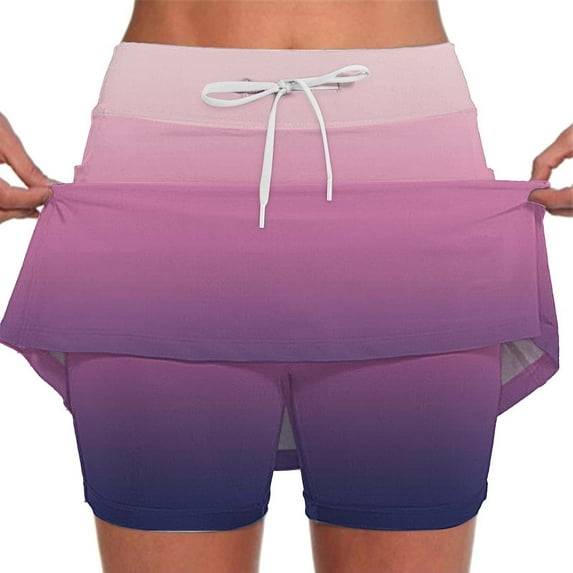 Seductiva Shorts for Women Women's Fashionable Casual Sports Casual Skirt with Pocket Drawstring Solid Color Mid Waist Skirt Pants Summer Shorts for Women