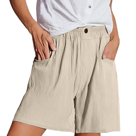 Seductiva Shorts for Women Women's Shorts Cotton and Linen Cropped Pants Retro Wide Leg Pants Loose and Fashionable Casual Pants Summer Shorts for Women 1PC