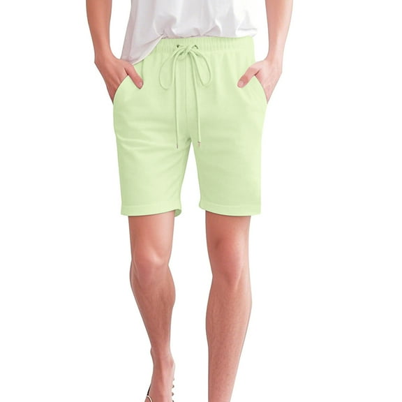 Seductiva Shorts for Women Shorts for Women Knee Length Cotton Linen Elastic Waist Drawstring Shorts Summer Pants Summer Shorts for Women 1PC