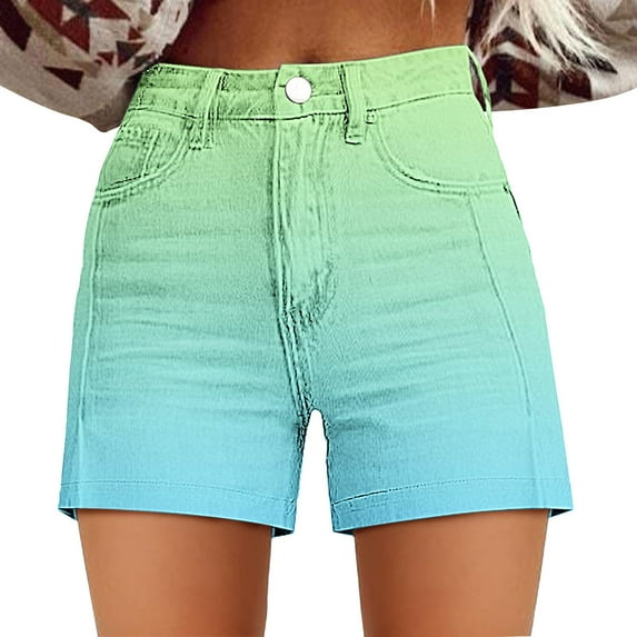 Seductiva Shorts for Women Womens Casual High Waist Denim Shorts Relaxed Fit ArtRetro Printed Floral Shorts with Pockets Summer Shorts for Women 1PC