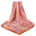 thumbnail image 1 of Seductiva Silk Scarves Satin Cashew Flower Prints Square Scarf Sheer Chiffon Women, 1 of 3