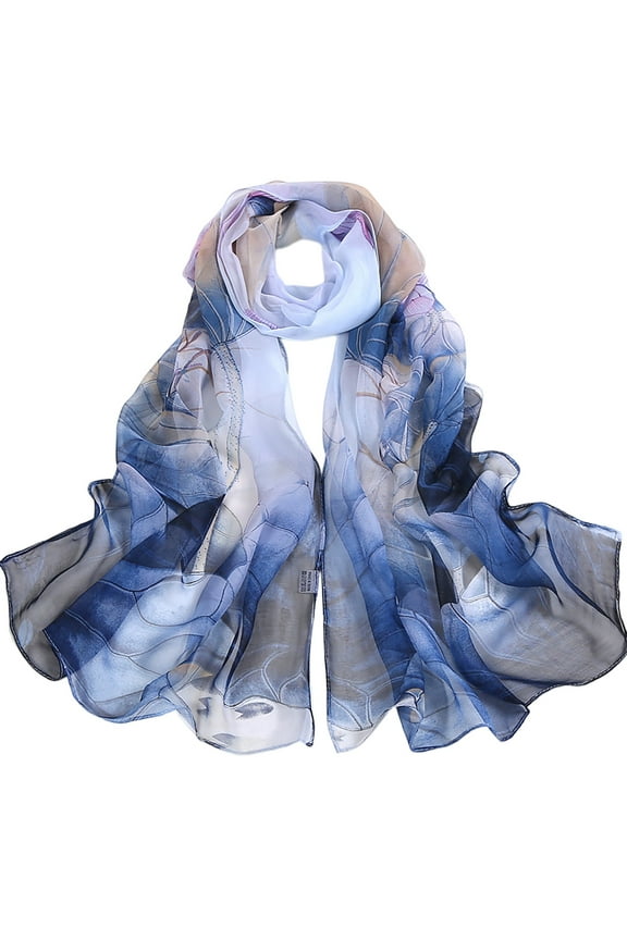 Seductiva Silk Scarves Women's Summer Sunscreen Scarf Beach Scarf Long Thin Scarf Sheer Chiffon Women