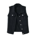 thumbnail image 1 of Seductiva Smile Fish Women Summer Multi Color Denim Vest Female Short Spring and Summer Slim Thin Burlap Sleeveless Shoulders Broken Holes Vest Jacket Sleeveless Basic Cami Top Shirt, 1 of 4