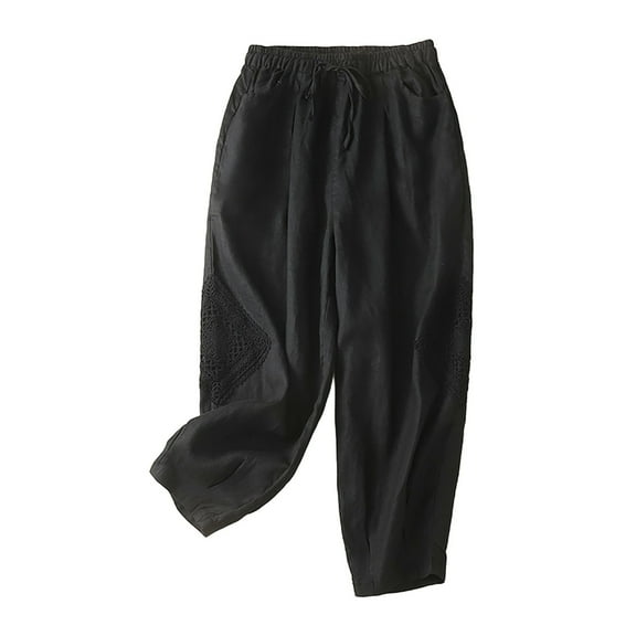Seductiva Soft Leggings for Women Women's Cotton and Linen Loose Harem Pants Casual Artistic Nine Quarter Pants Loose Casual Pants