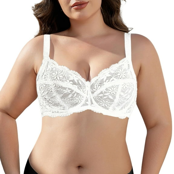 Seductiva Sports Bras for Women Lace Bras for Women See Through Bralette Underwire Full Coverage Bra Non Padded Push Up Comfort Soft No Underwire 1PC