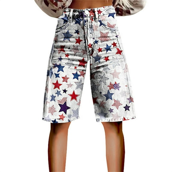 Seductiva Spring Summer Shorts for Women Independence Day Denim Shorts for Women â High Waisted Comfortable & Stylish for Summer Bbqs and Outdoor Activities