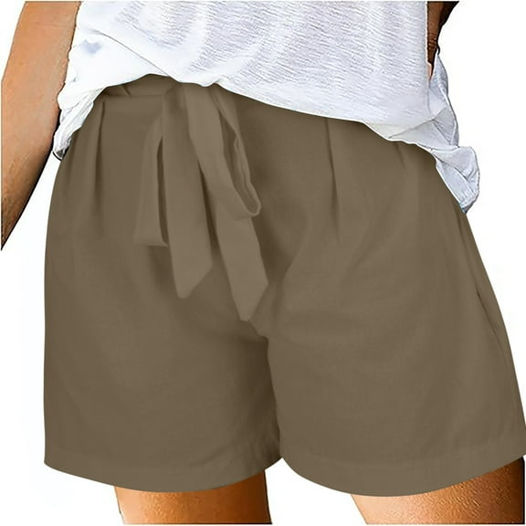 Seductiva Spring Womens Workout Shorts Women's Linen Wide Leg Pants Casual Loose High Waist Beach Haren Pants Pockets