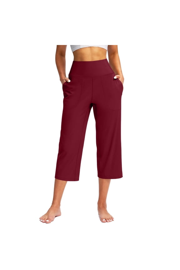 Seductiva Summer Clothing High Waisted Lounge Yoga with Pockets for Women Casual High Waisted Yoga Leggings Comfy Wide Leg Pants