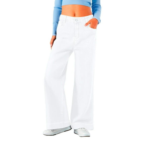 Seductiva Summer Women's Jeans Women's Baggy High Waist Wide Leg Jeans Trendy Work Casual Straight Denim Pants