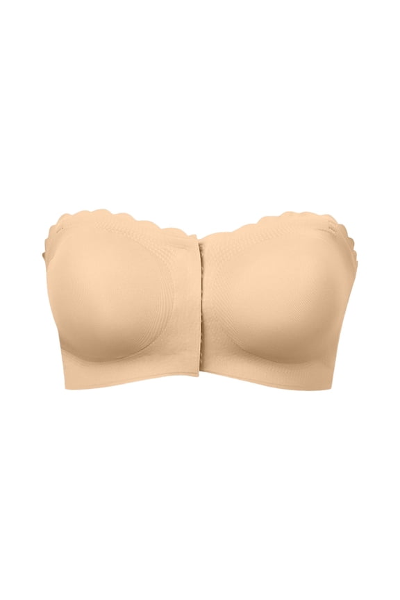 Seductiva Tube Tops Women's Simple Solid Bra Comfy Breathable Tube Bra Strapless Crop Tops 1PC