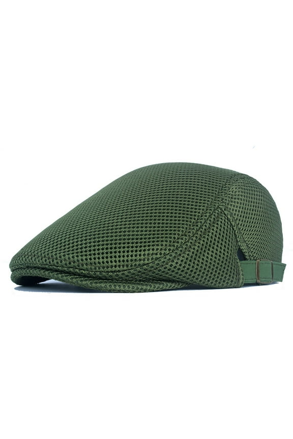Seductiva Visors Men Breathable Mesh Summer Hat Newsboy Beret Cap Cabbie Flat Cap