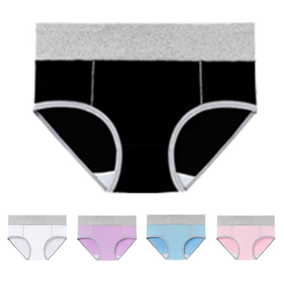 Seductiva Women Clothing Seamless Women Underwear Women's Cotton Underwear High Waist Stretch Briefs Soft Underpants Ladies Full Coverage Panties 5 Pack Ladies Panties
