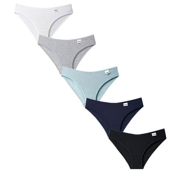 Seductiva Women Clothing Womens Underwear Cotton Hipster Panties Women 5 Pcs Panties Underwear Bikini Thongs Panties Briefs Full Coverage Briefs